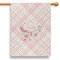 Modern Plaid & Floral 28" House Flag (Personalized)