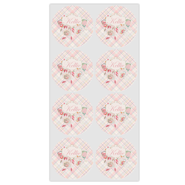Modern Plaid & Floral Icing Circle - Medium - Set of 8