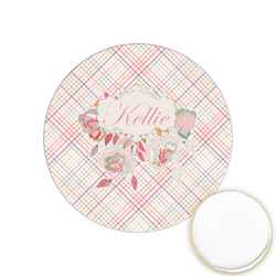 Modern Plaid & Floral Printed Cookie Topper - 1.25" (Personalized)