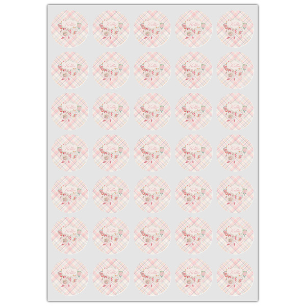 Modern Plaid & Floral Icing Circle - XSmall - Set of 35