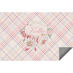 Modern Plaid & Floral Indoor / Outdoor Rug (Personalized)