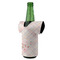 Modern Plaid & Floral Jersey Bottle Cooler - ANGLE (on bottle)