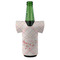 Modern Plaid & Floral Jersey Bottle Cooler - FRONT (on bottle)