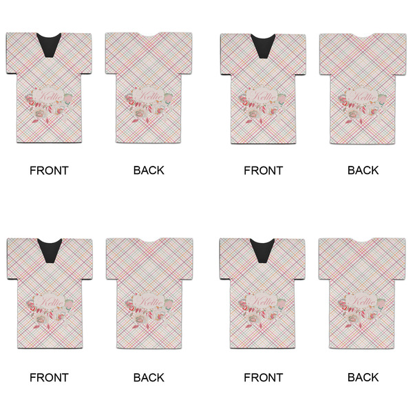 Modern Plaid & Floral Jersey Bottle Cooler - Set of 4 - APPROVAL