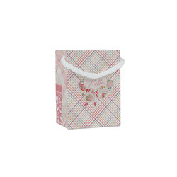 Modern Plaid & Floral Jewelry Gift Bags - Gloss (Personalized)