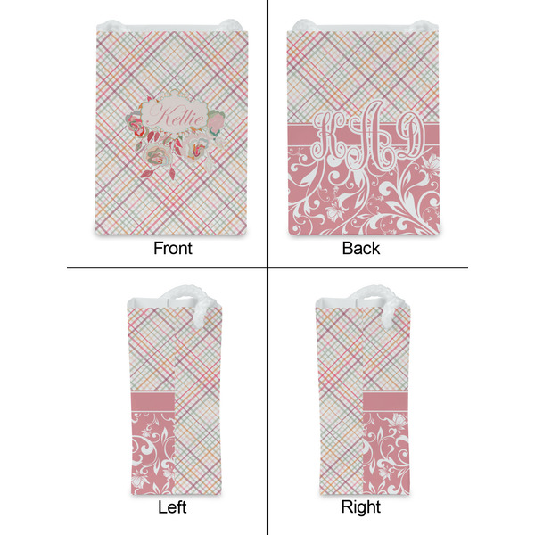 Modern Plaid & Floral Jewelry Gift Bag - Matte - Approval