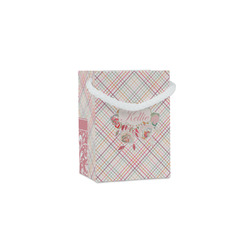 Modern Plaid & Floral Jewelry Gift Bags - Matte (Personalized)