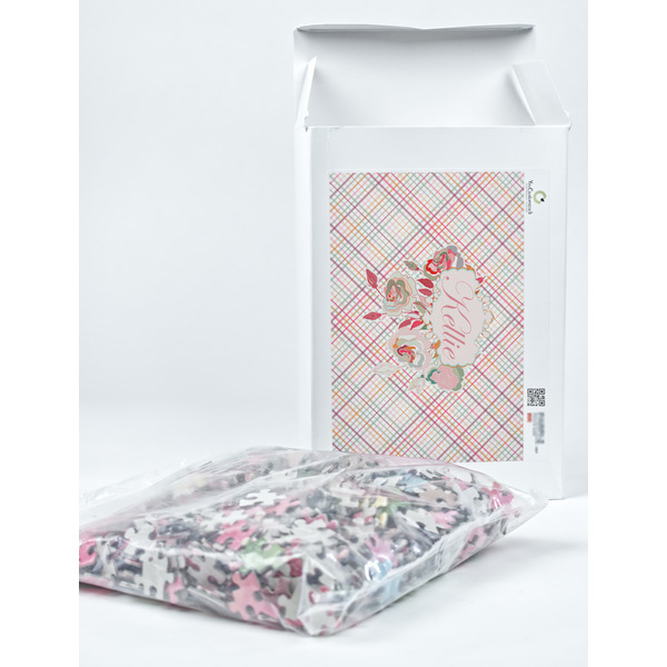 Modern Plaid & Floral Jigsaw Puzzle 1014 Piece - Box