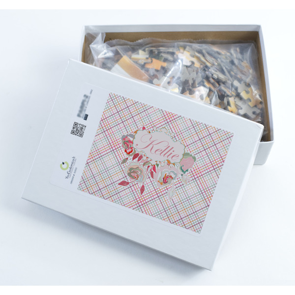 Modern Plaid & Floral Jigsaw Puzzle 252 Piece - Box