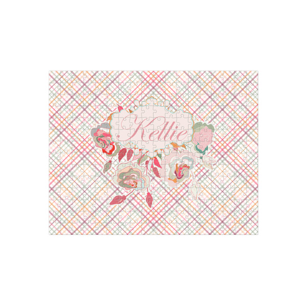 Custom Modern Plaid & Floral 252 pc Jigsaw Puzzle (Personalized)