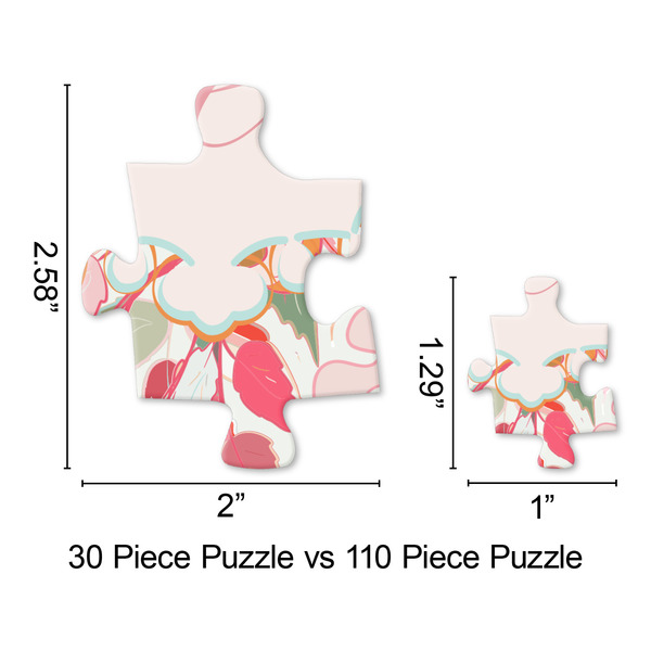 Modern Plaid & Floral Jigsaw Puzzle - Piece Comparison