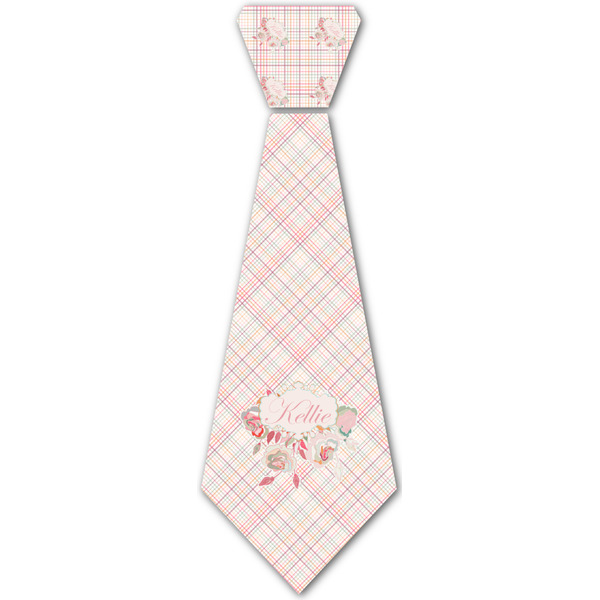 Custom Modern Plaid & Floral Iron On Tie - 4 Sizes w/ Name or Text