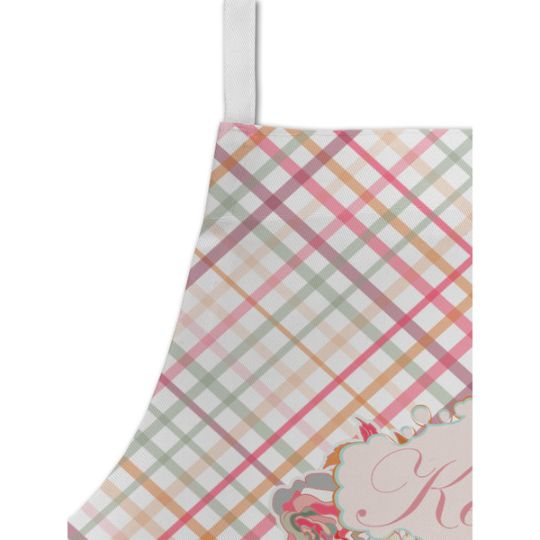 Modern Plaid & Floral Kid's Aprons - Detail