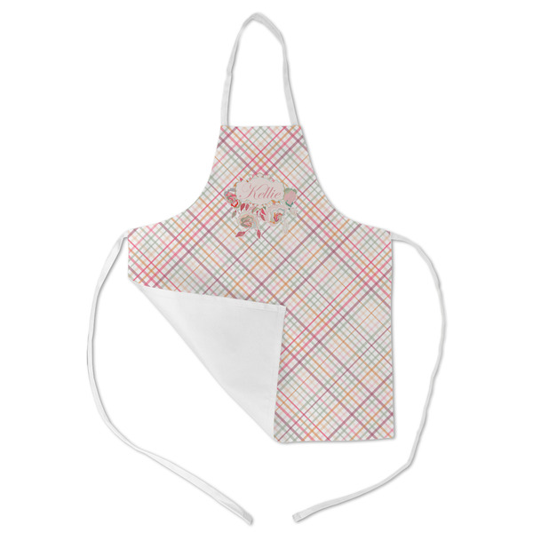Modern Plaid & Floral Kid's Aprons - Medium - Main (med/lrg)
