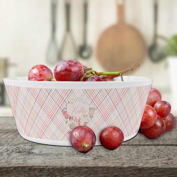 Modern Plaid & Floral Kids Bowls - LIFESTYLE