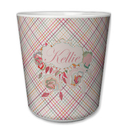 Modern Plaid & Floral Plastic Tumbler 6oz (Personalized)