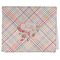 Modern Plaid & Floral Kitchen Towel - Poly Cotton w/ Name or Text