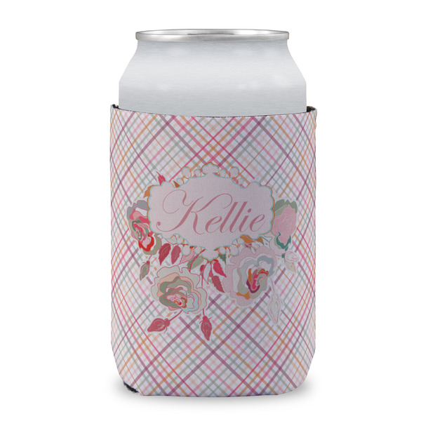 Modern Plaid & Floral Can Sleeve