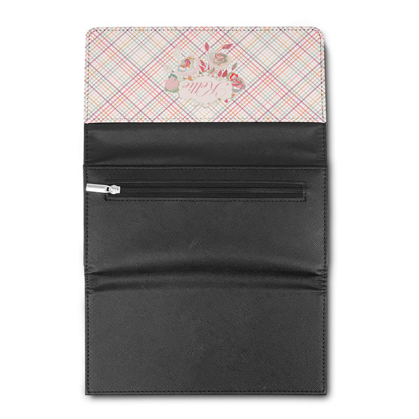 Modern Plaid & Floral Ladies Wallet (Open)