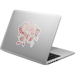 Modern Plaid & Floral Laptop Decal (Personalized)