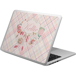 Modern Plaid & Floral Laptop Skin - Custom Sized (Personalized)