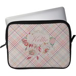 Modern Plaid & Floral Laptop Sleeve / Case - 13" (Personalized)
