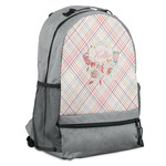 Modern Plaid & Floral Backpack (Personalized)