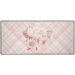 Modern Plaid & Floral Gaming Mouse Pad (Personalized)