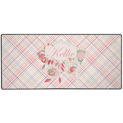 Modern Plaid & Floral 3XL Gaming Mouse Pad - 35" x 16" (Personalized)