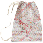 Modern Plaid & Floral Laundry Bag (Personalized)