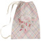 Modern Plaid & Floral Large Laundry Bag - Front View