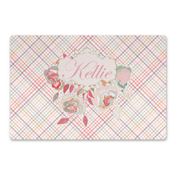 Modern Plaid & Floral Large Rectangle Car Magnet (Personalized)