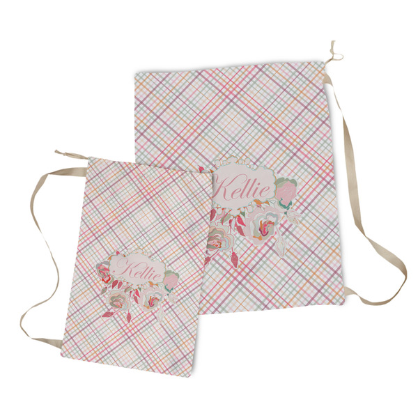 Modern Plaid & Floral Laundry Bag - Both Bags