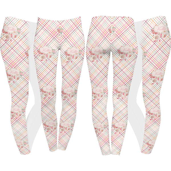 Modern Plaid & Floral Leggings Turn Around - Apvl