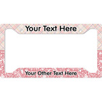 Modern Plaid & Floral License Plate Frame - Style A (Personalized)