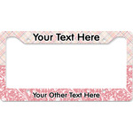Modern Plaid & Floral License Plate Frame - Style B (Personalized)