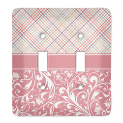 Modern Plaid & Floral Light Switch Cover (2 Toggle Plate)