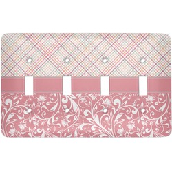 Modern Plaid & Floral Light Switch Cover (4 Toggle Plate)