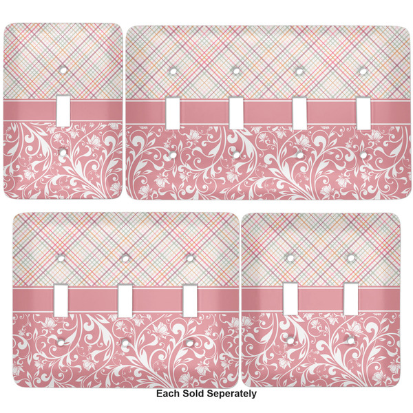 Modern Plaid & Floral Light Switch Covers all sizes