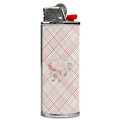 Modern Plaid & Floral Case for BIC Lighters (Personalized)