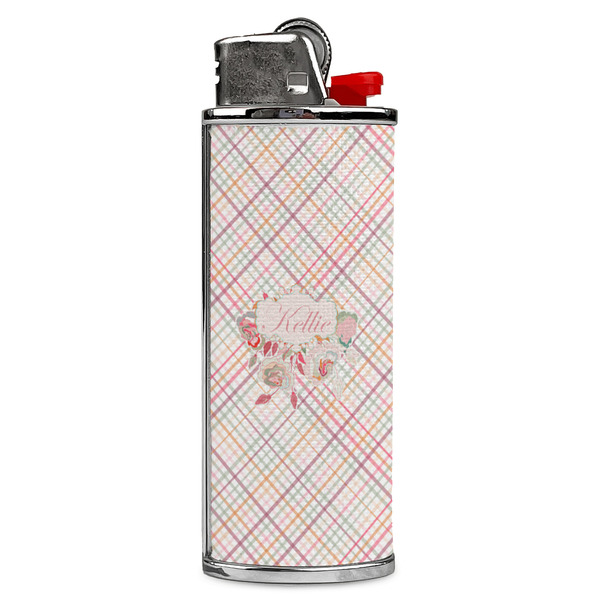 Custom Modern Plaid & Floral Case for BIC Lighters (Personalized)