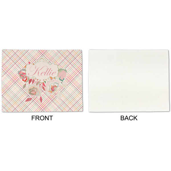 Modern Plaid & Floral Linen Placemat - APPROVAL Single (single sided)