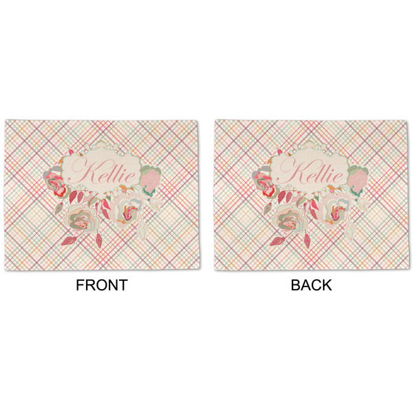 Modern Plaid & Floral Linen Placemat - APPROVAL (double sided)