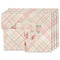 Modern Plaid & Floral Linen Placemat - MAIN Set of 4 (double sided)