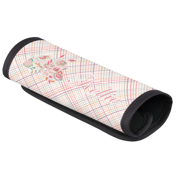 Custom Modern Plaid & Floral Luggage Handle Cover (Personalized)