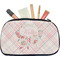 Modern Plaid & Floral Makeup / Cosmetic Bag - Medium (Personalized)