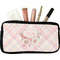 Modern Plaid & Floral Makeup / Cosmetic Bag - Small (Personalized)