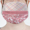 Modern Plaid & Floral Mask - Pleated (new) Front View on Girl