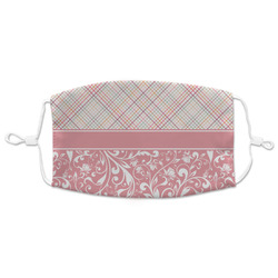 Modern Plaid & Floral Adult Cloth Face Mask - XLarge