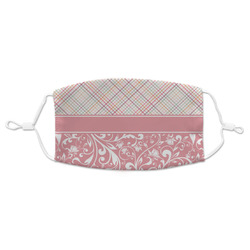 Modern Plaid & Floral Adult Cloth Face Mask - Standard